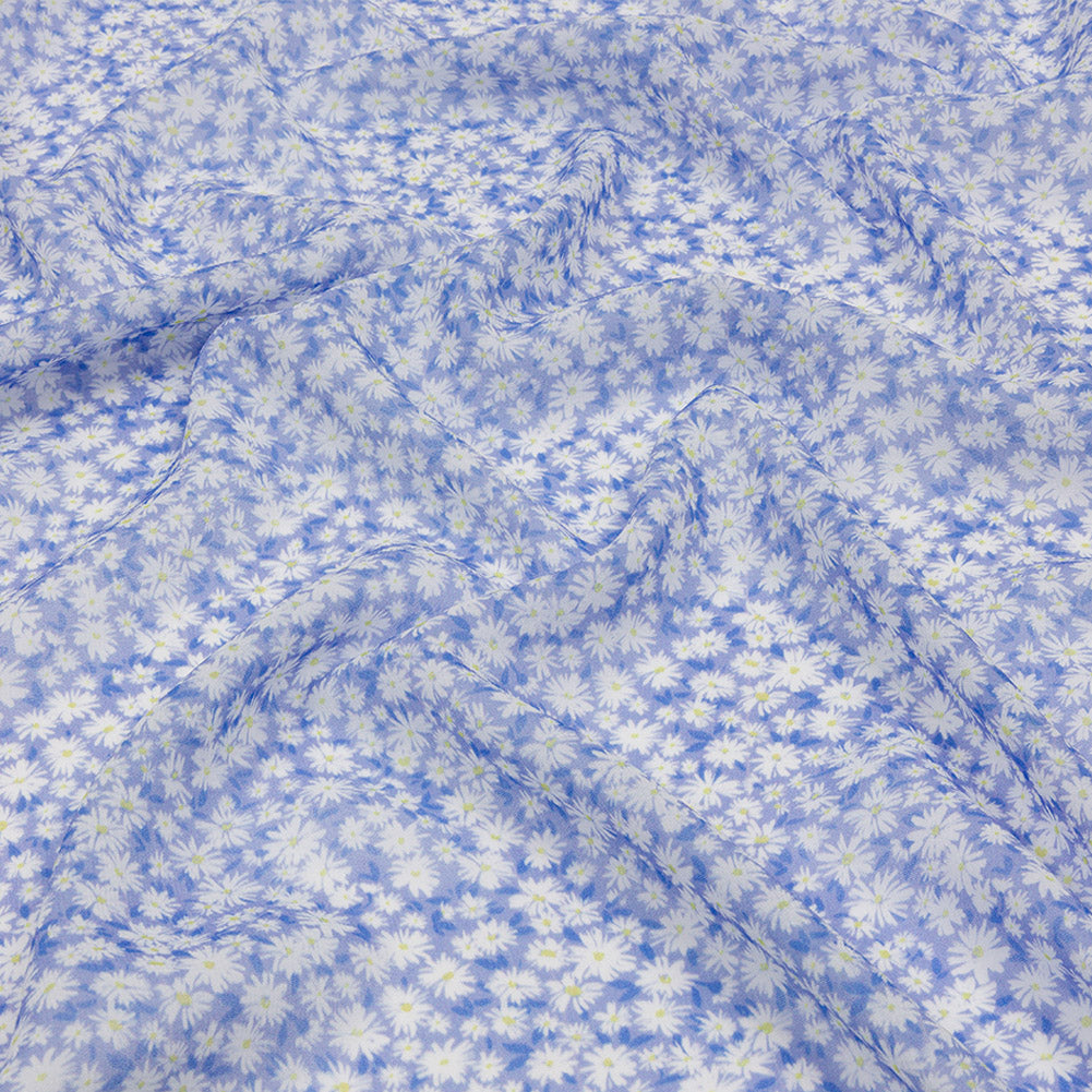 Viscose Georgette - Periwinkle and White Floral - Sunday in the Park Print - Mood Exclusive Secret Garden Collection - Joann Fabrics
