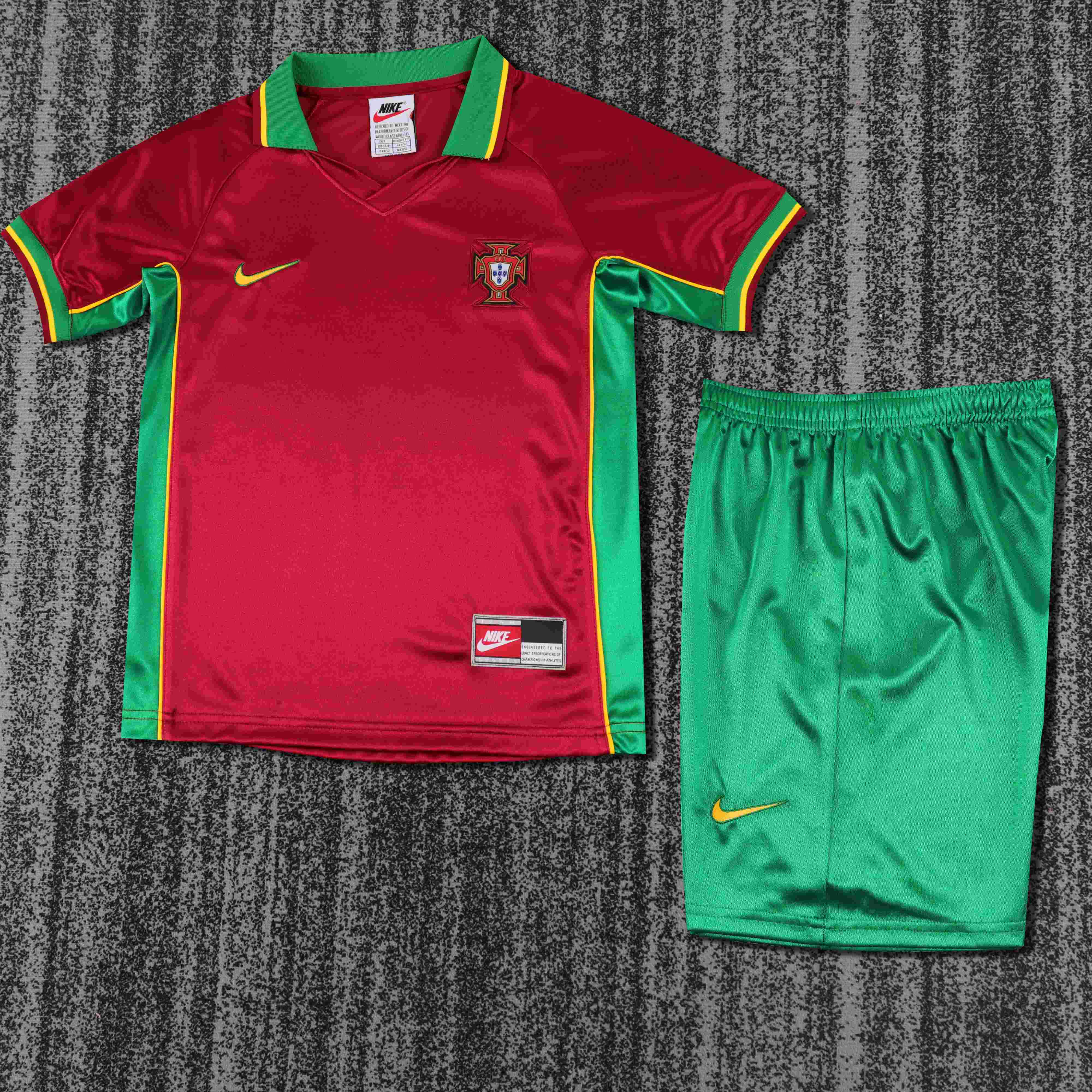 1998 Retro Portugal Home Football Shirt 1:1 Thai Quality Kids Size