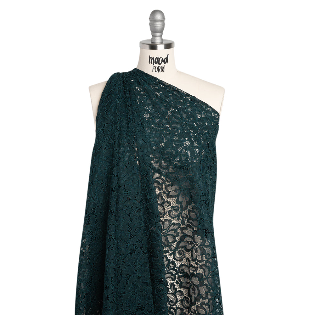 Corded Lace Panel with Petal Scalloped And Fringed Edges - Teal Floral - Joann Fabrics