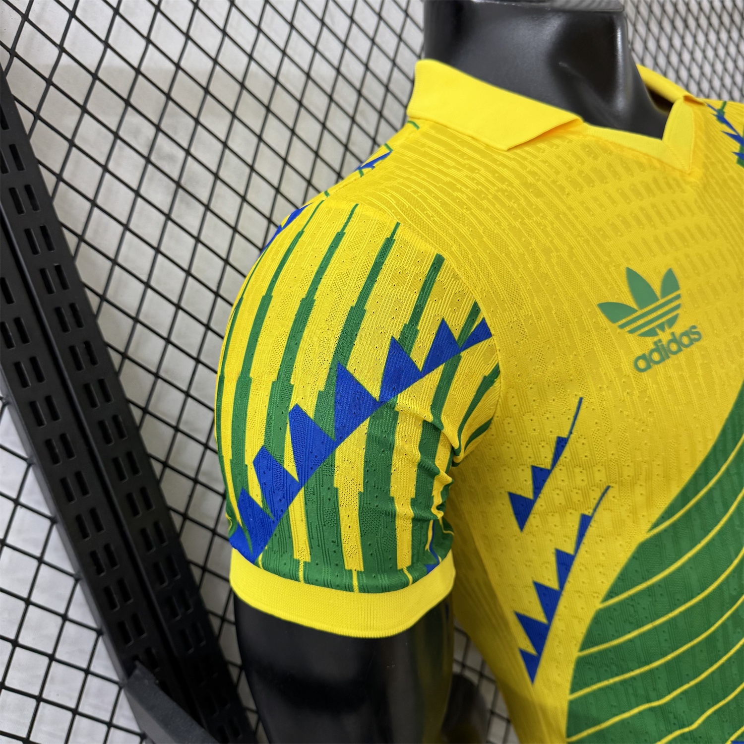 Brazil 2026 Blue-Green Stripes Yellow Special Jersey - Player Version - UnitedFutballJersey