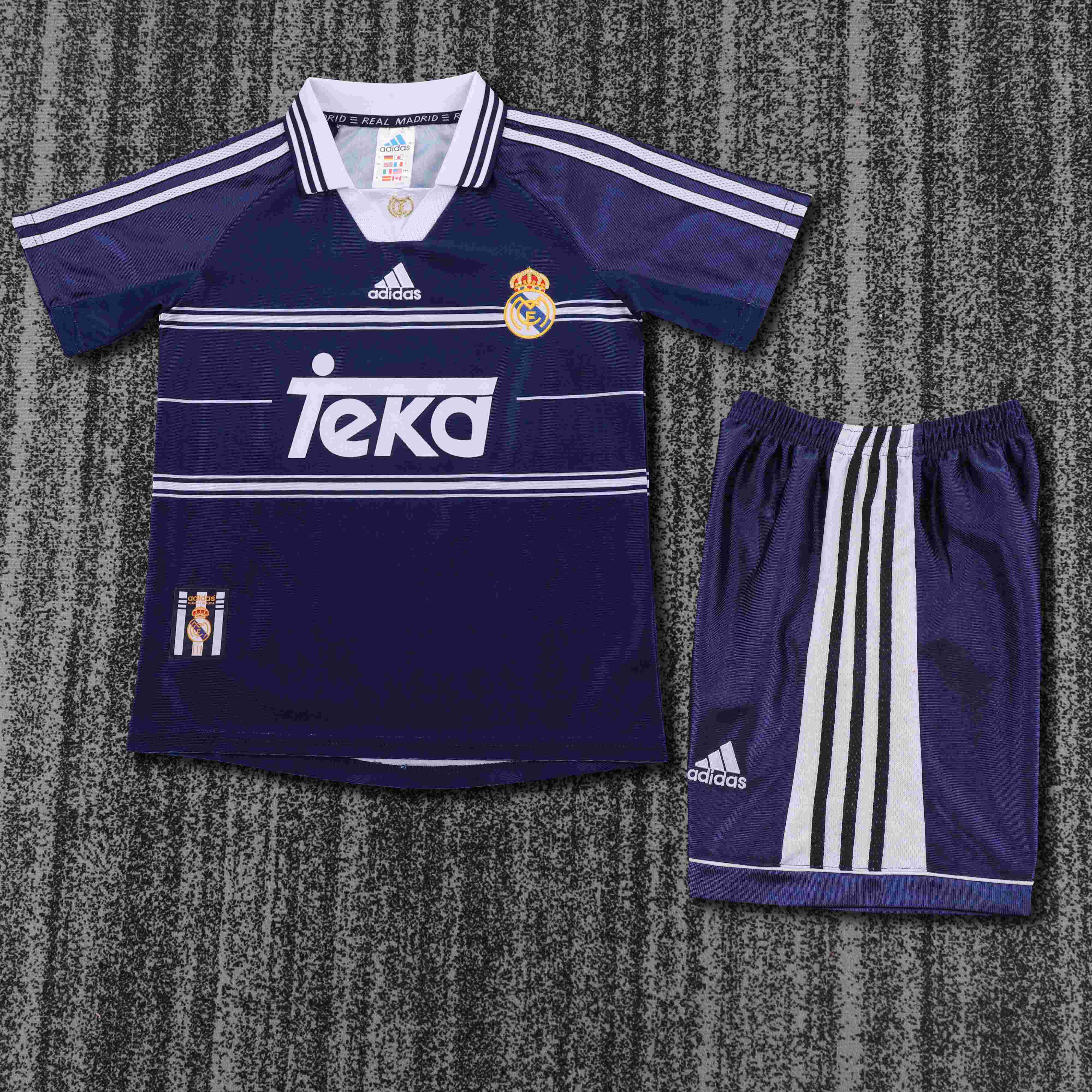 1998-1999 Retro Real Madrid Away Football Shirt 1:1 Thai Quality Kids Size