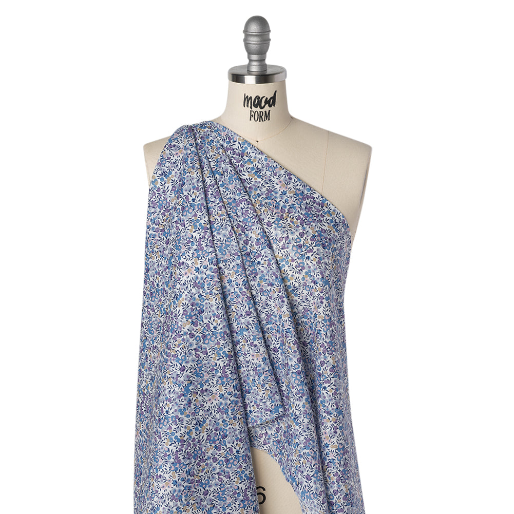 Liberty Fabrics Tana Lawn® - Wiltshire Purple - Lavender, Light Blue and Navy Leaves and Berries - Joann Fabrics
