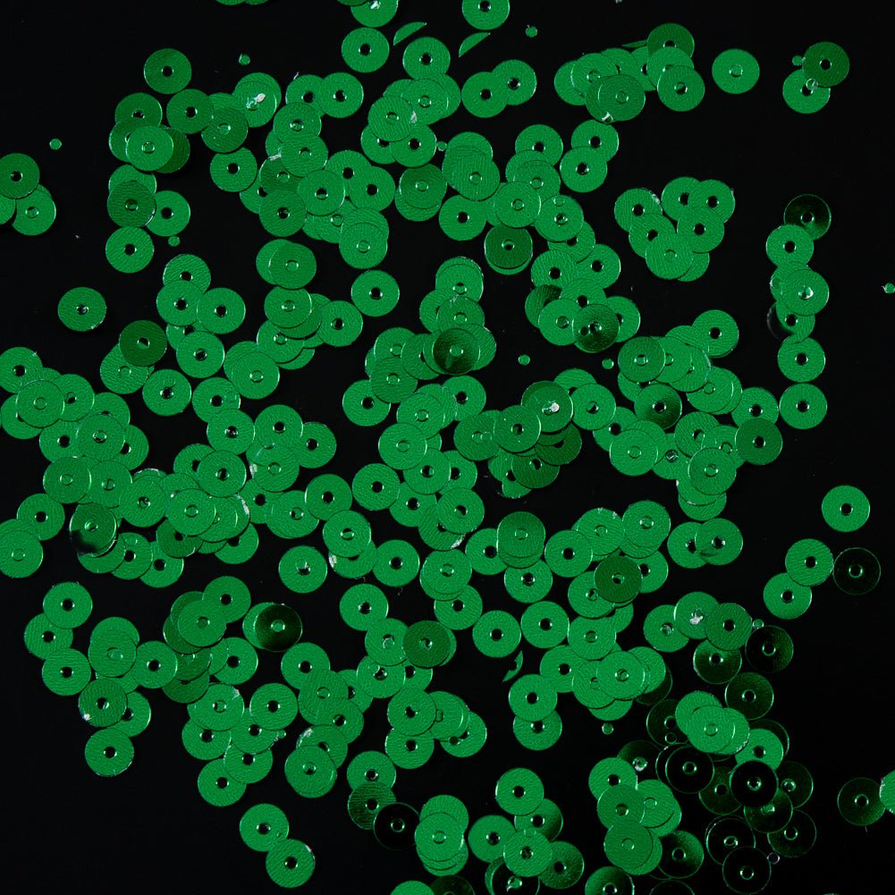 Bag of Jade Color Loose Sequins with Silver Back - 5mm - Joann Fabrics