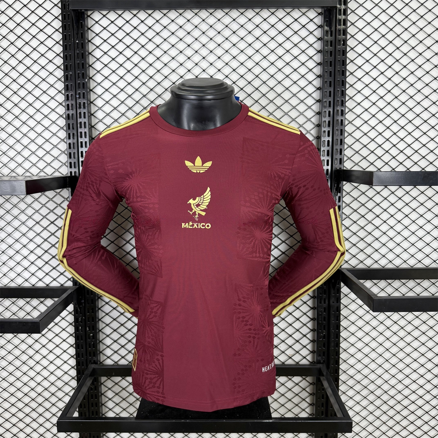 Mexico 2025 Gold Cup Red Long Sleeves Jersey - Player Version - UnitedFutballJersey