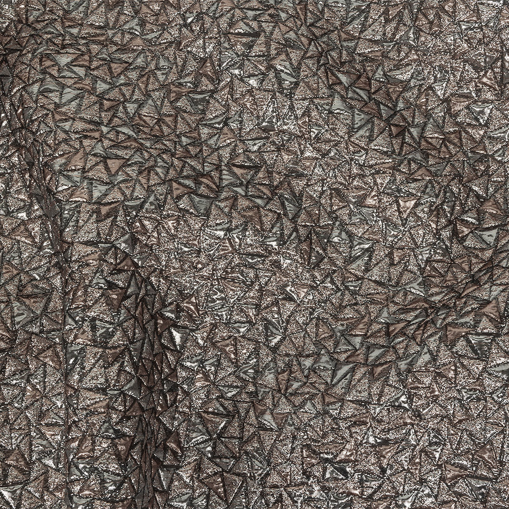 Mood Exclusive Metallic Silver and Rose Gold Tactile Triangles Luxury Brocade - Joann Fabrics