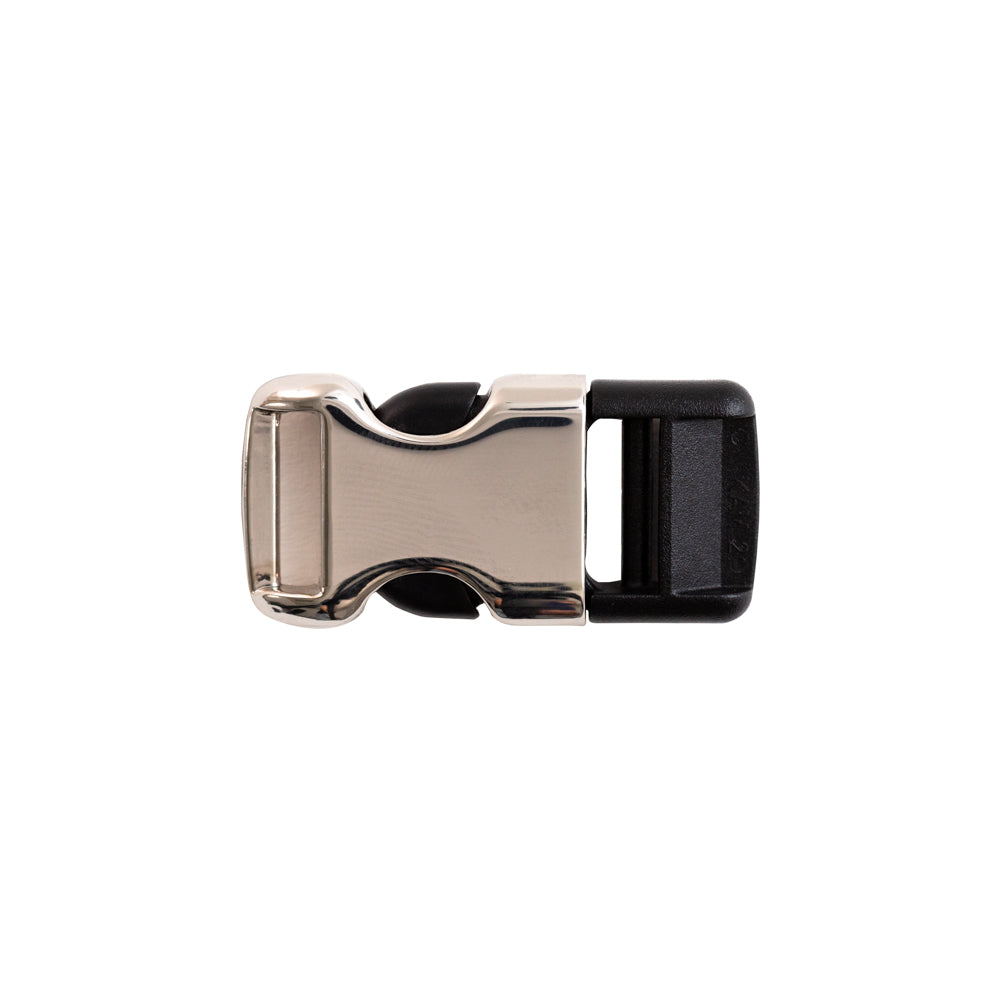 Italian Silver Metal and Black Plastic Release Buckle - Joann Fabrics