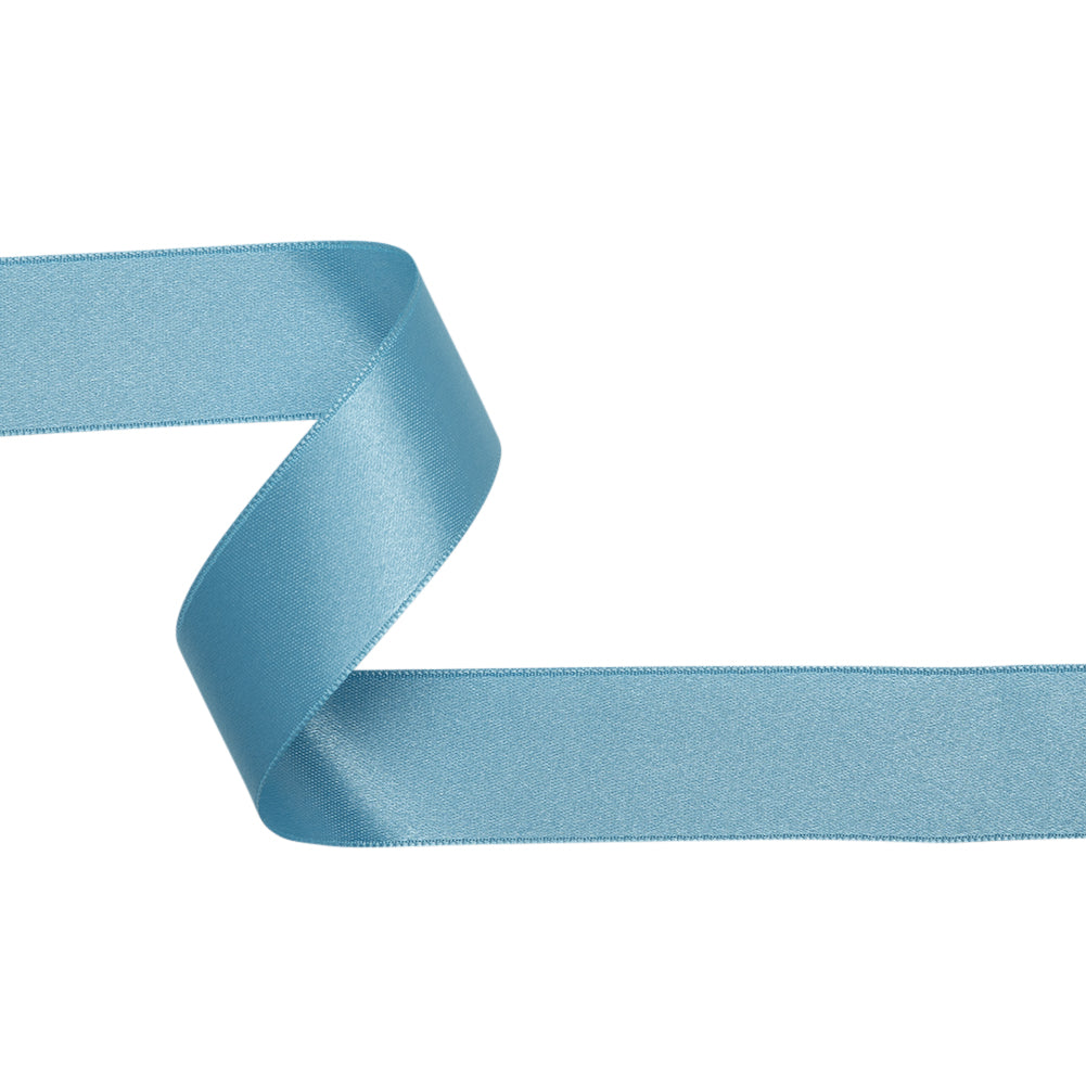 Blue Double Face French Satin Ribbon - 1