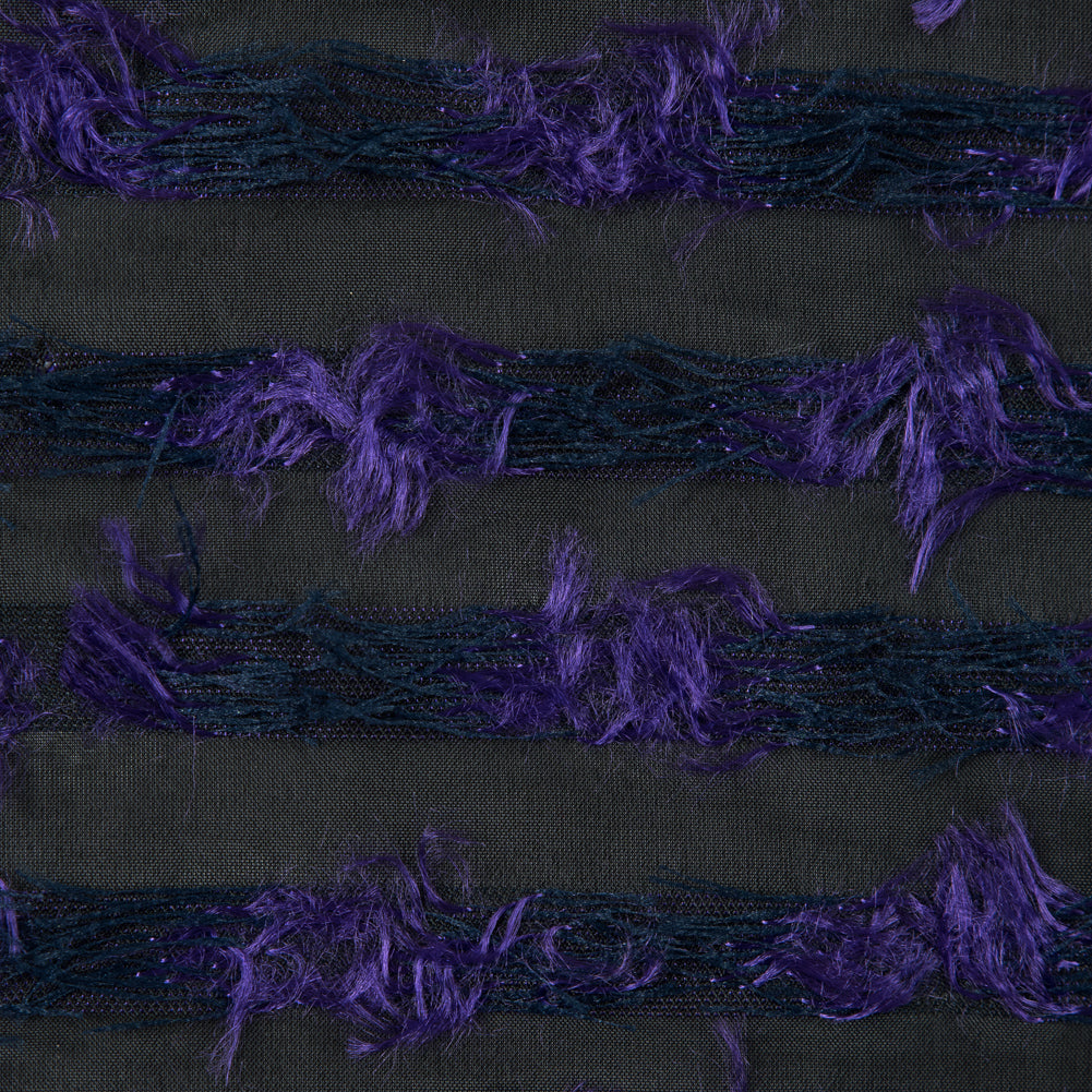 Meadow Violet and Black Striped Peek-a-Boo Polyester Woven - Joann Fabrics