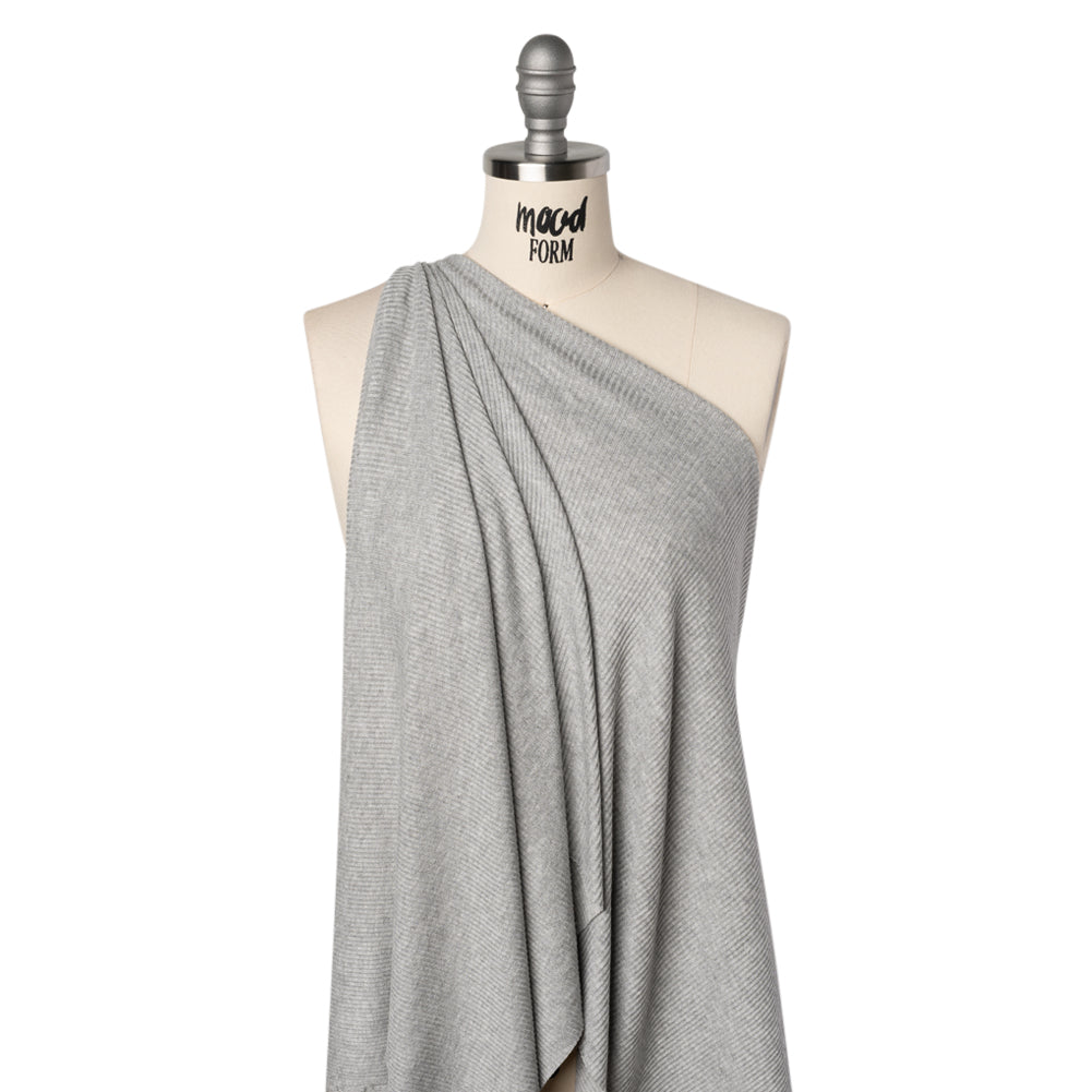 Brushed Cozy Stretch Viscose 2x2 Rib Knit - Heather Gray - Deadstock - Joann Fabrics