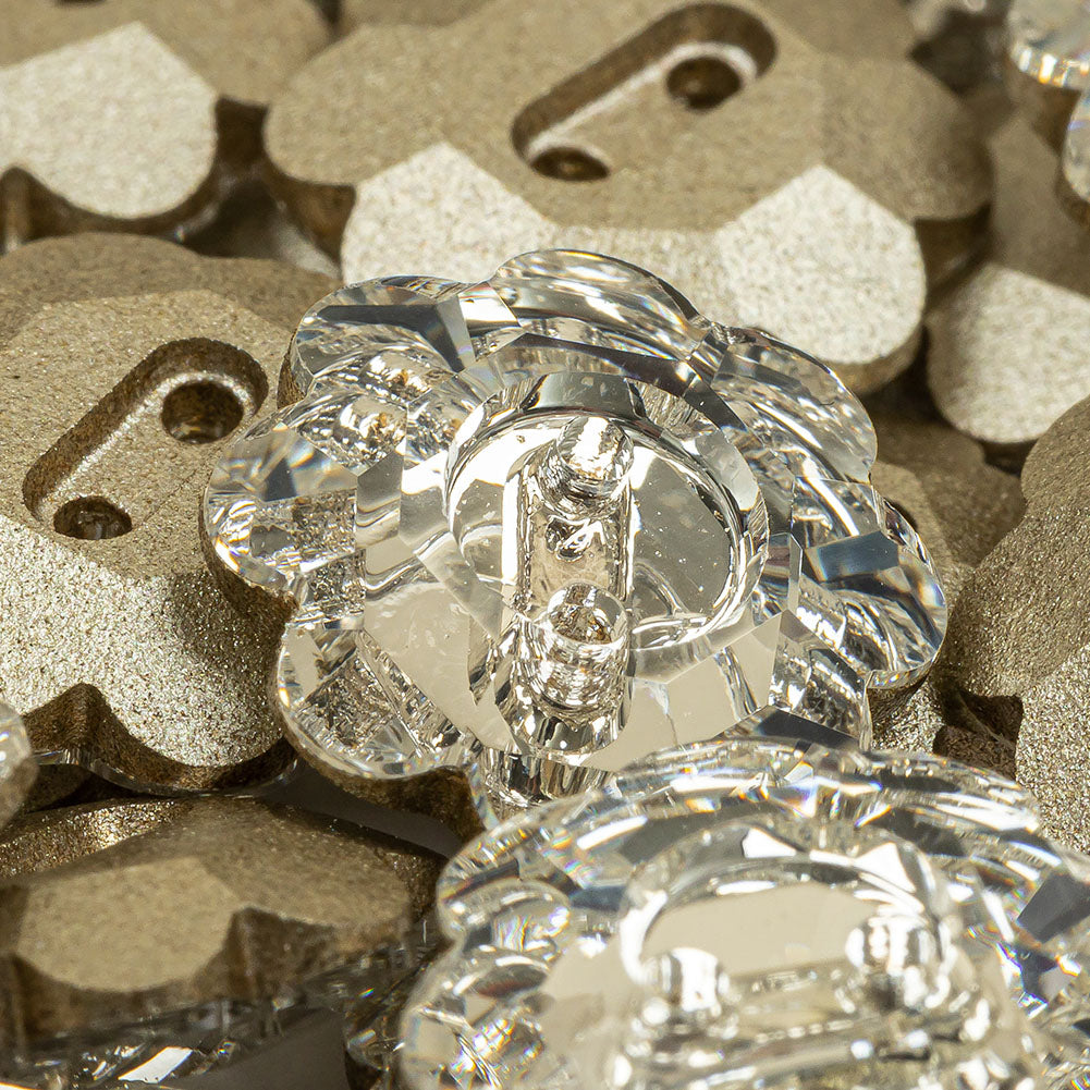 Vintage Crystal Foil Backed 14mm 2 Hole Flower Button - Joann Fabrics