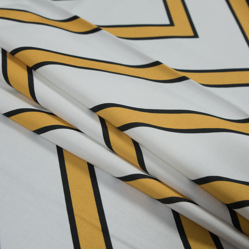 Stretch Cotton Sateen - Yellow Chevrons - Hele Zig-Zag Print - Mood Exclusive Aloha Collection - Joann Fabrics