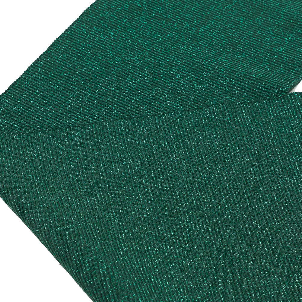 Dark Green Sparkle Rib Knit Trim - 7