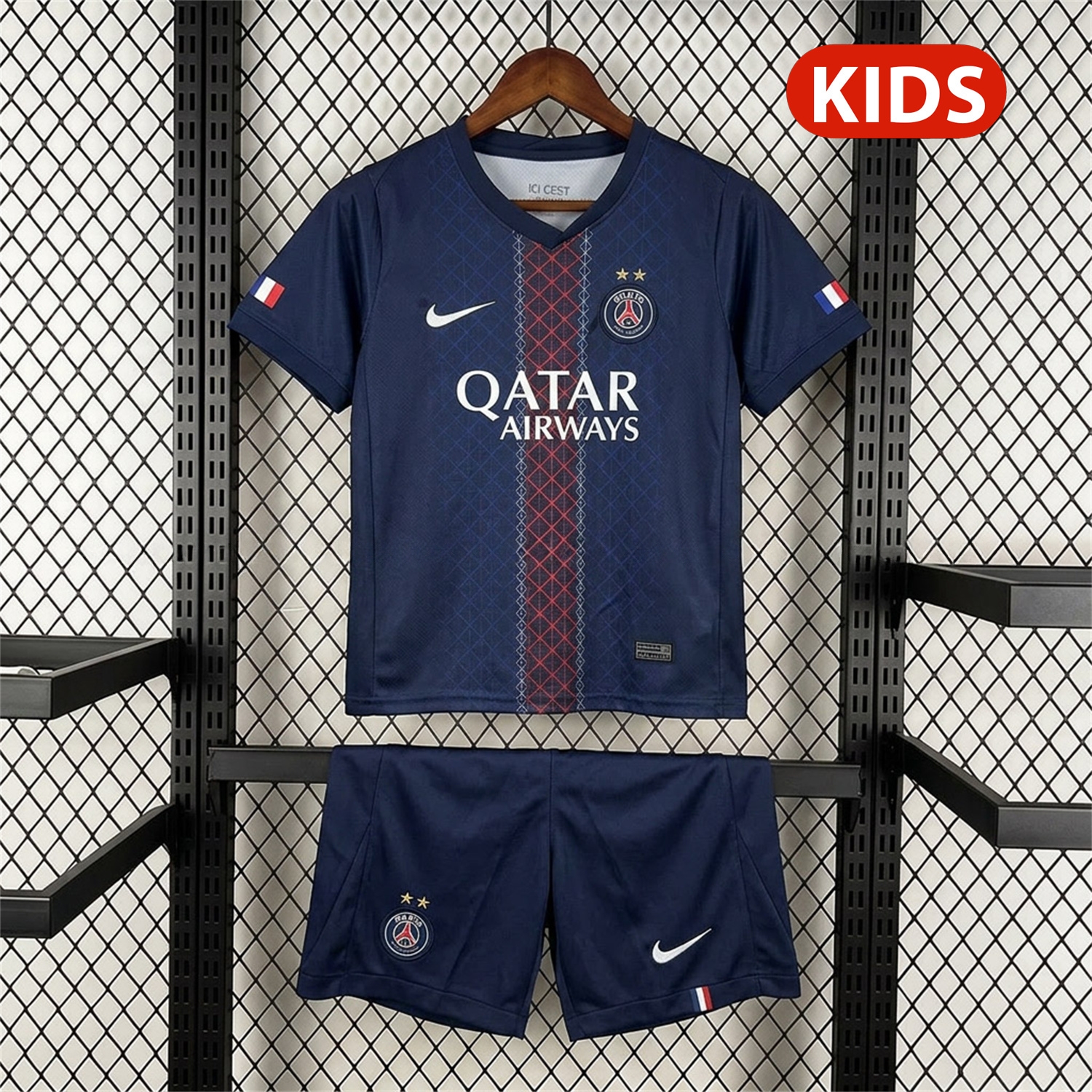 Paris Saint-Germain PSG 25-26 Home Two Stars Kids Kit - UnitedFutballJersey