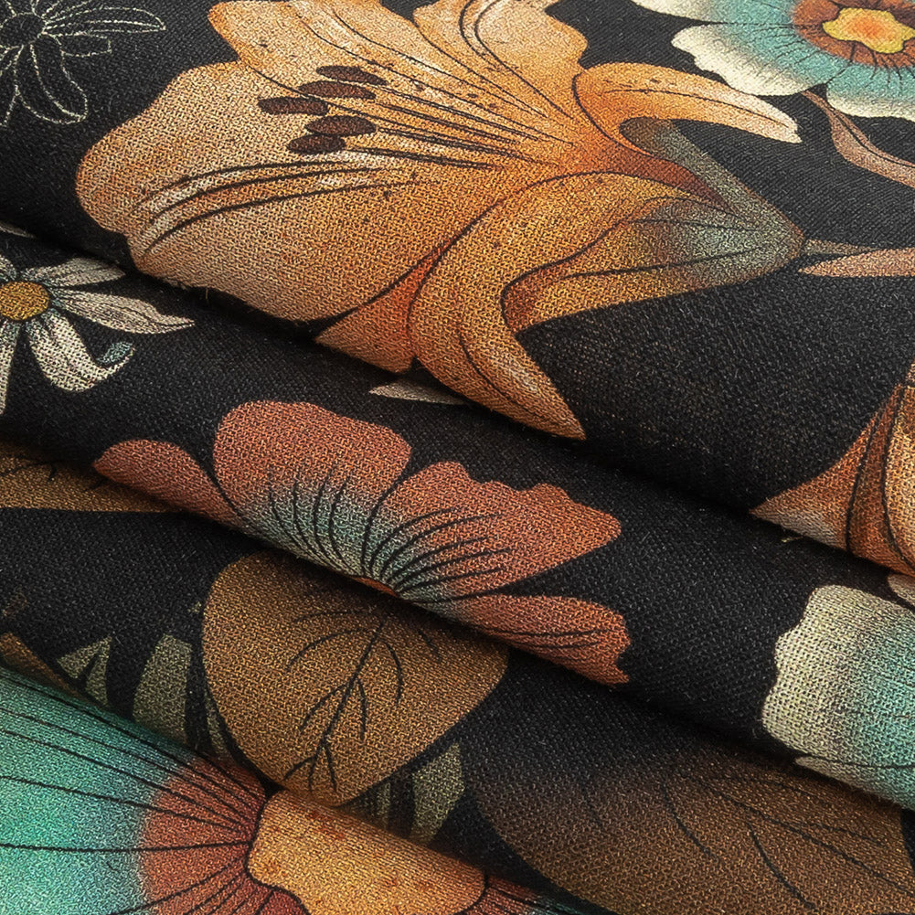 Cotton Voile - Rustic Floral - Narcissus' Reflection Print - Mood Exclusive Gaia Collection - Joann Fabrics