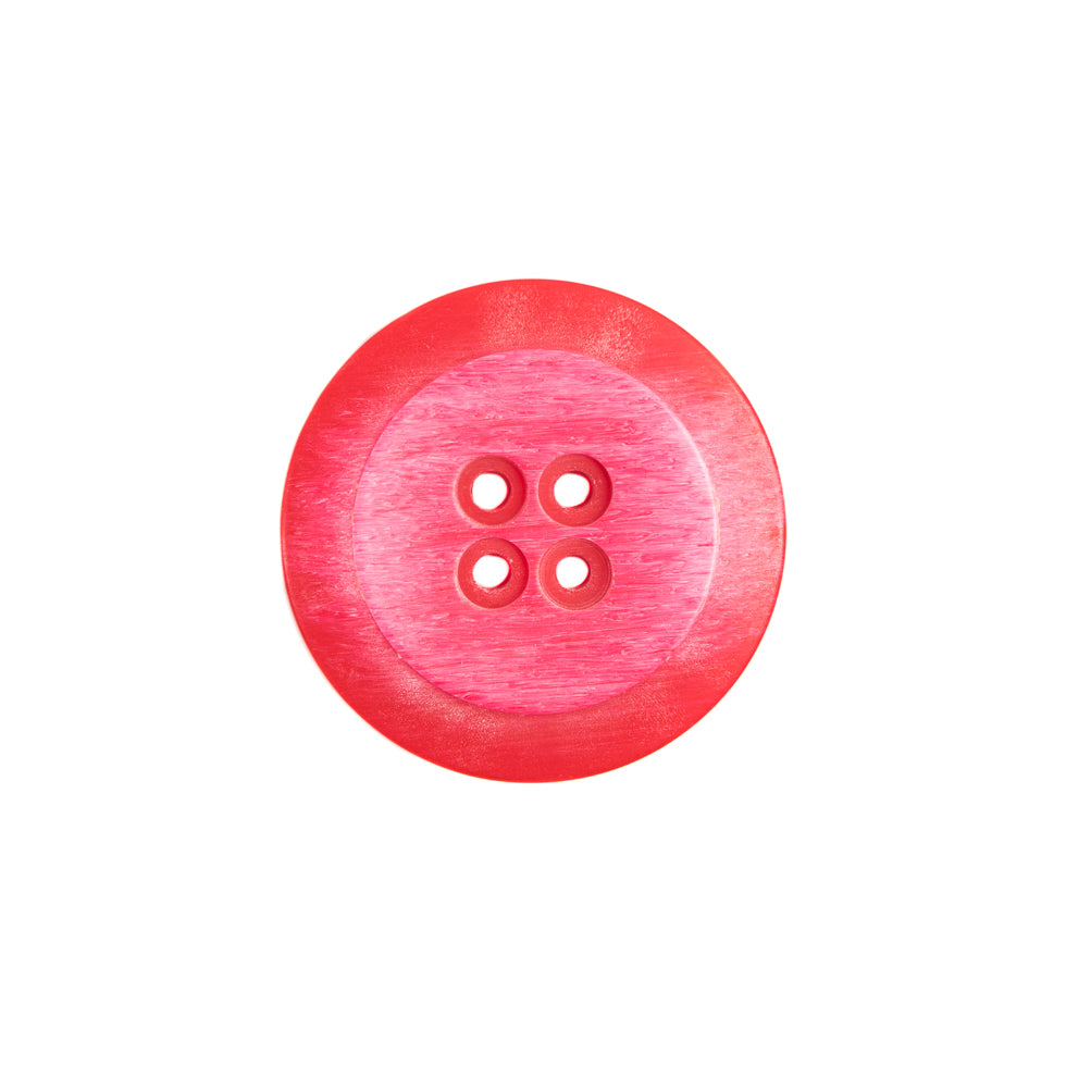 Plastic 4-Hole Button Made in Italy - 28L/18mm - Red and Pink Striations Dish Shaped - Joann Fabrics