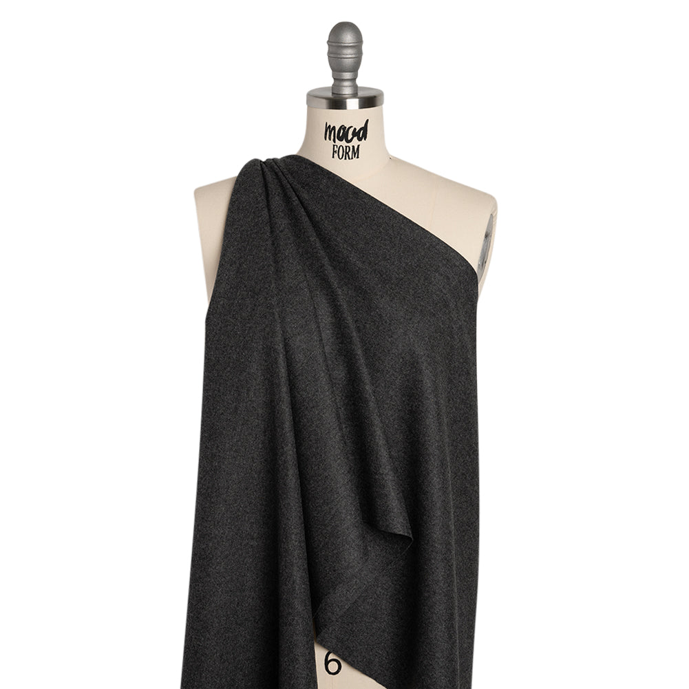 Super 130s Wool Flannel Suiting Made in Italy - Heathered Gray - Deadstock - Joann Fabrics