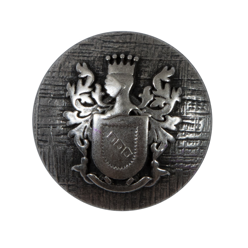 Silver Coat of Arms Crest Metal Shank Back Button - 44L/28mm - Joann Fabrics