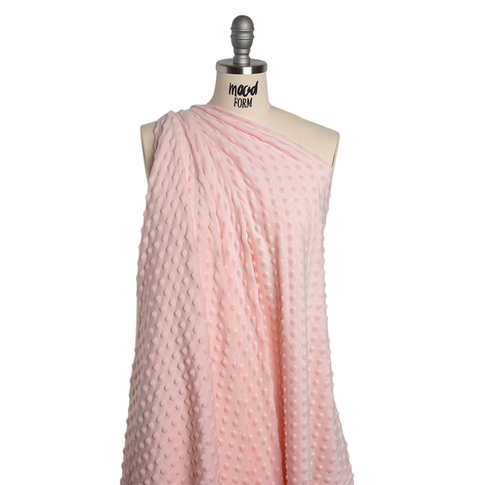 Dotted Minky - Baby Pink Textured Polka Dots - Joann Fabrics