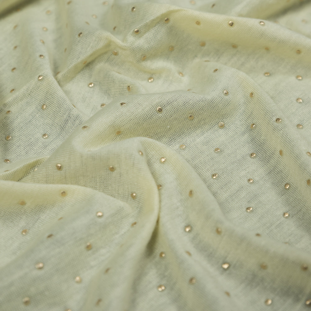 Yellow Gold-Dotted Polyester Jersey - Joann Fabrics