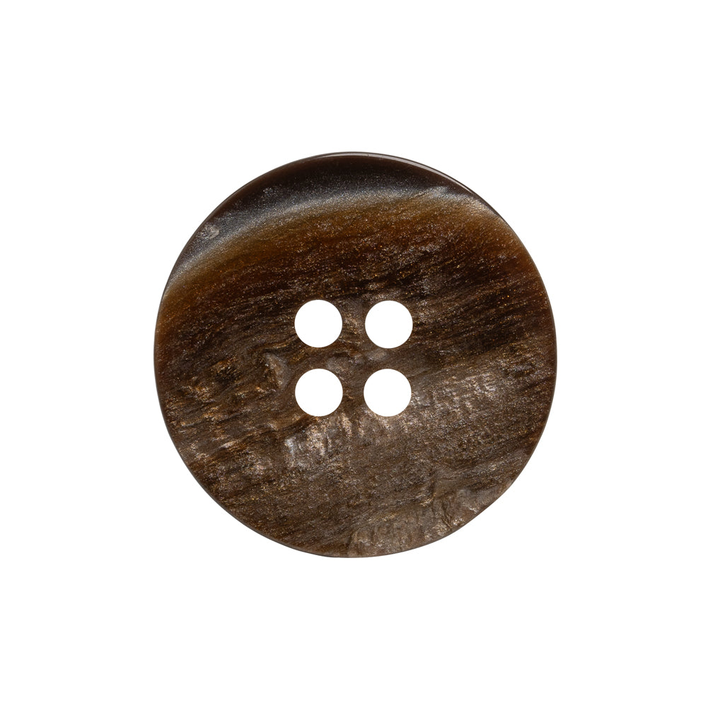 Plastic 4-Hole Button - 38L/24mm - Brown Iridescent Striations - Joann Fabrics