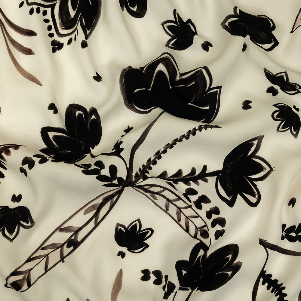 Mood Exclusive White Peaceful Pond Polyester Crepe - Joann Fabrics