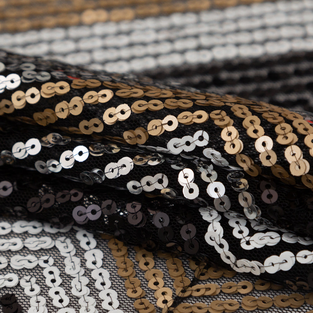 White, Black, Gold and Silver Zig Zag Baby Sequins - Joann Fabrics