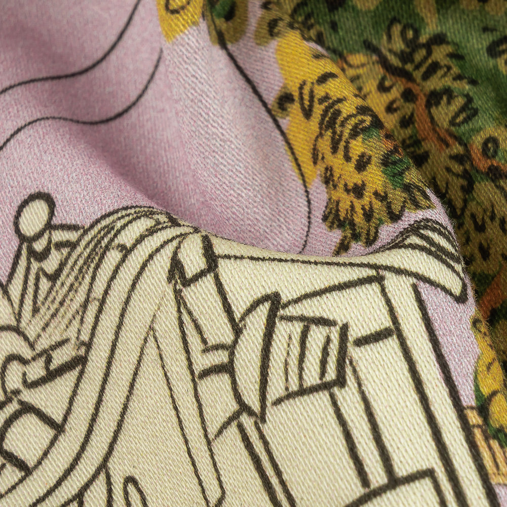 Stretch Cotton Sateen - Multicolor Streetscapes and Trees - Growing Roots Print - Mood Exclusive Wisteria Collection - Joann Fabrics