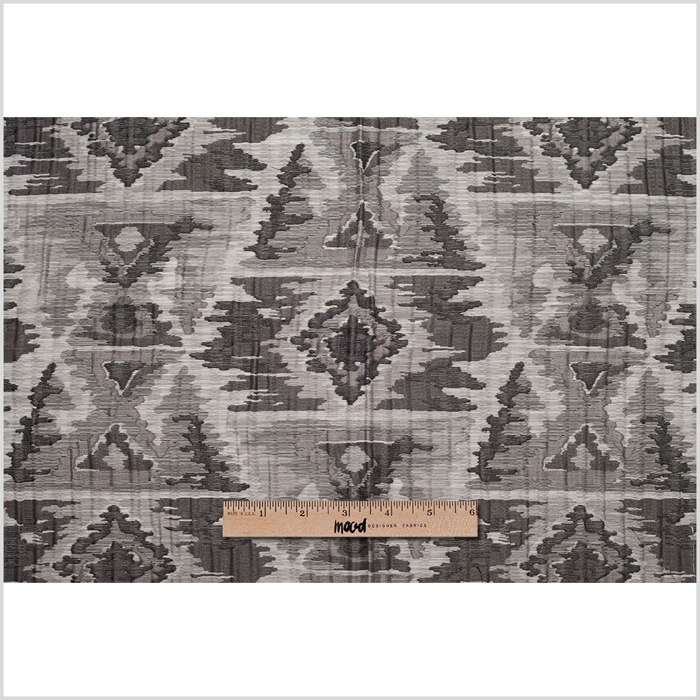 Indian Black/White Ikat-Like Geometric Poly/Cotton Brocade - Joann Fabrics