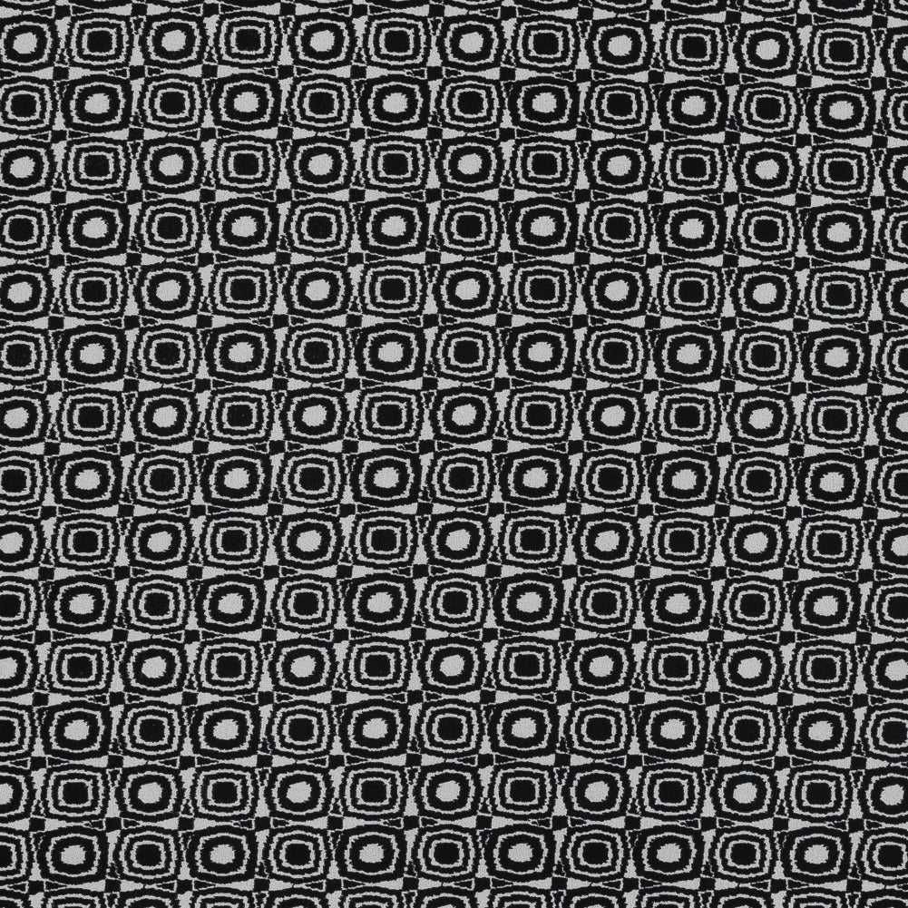 Black and Ivory Geometric Polyester Crepe - Joann Fabrics