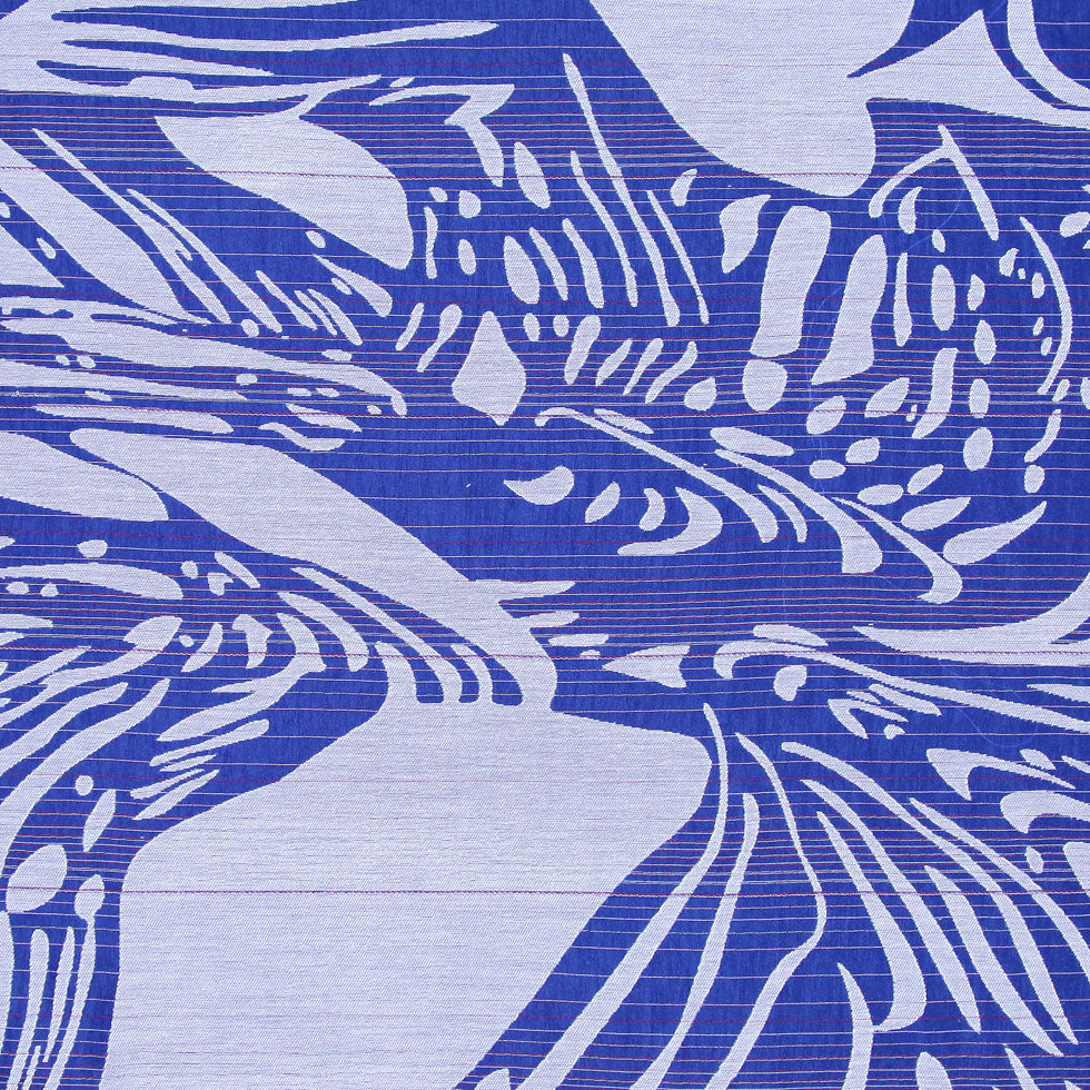 Blue and White Embroidered and Striped Voile - Joann Fabrics