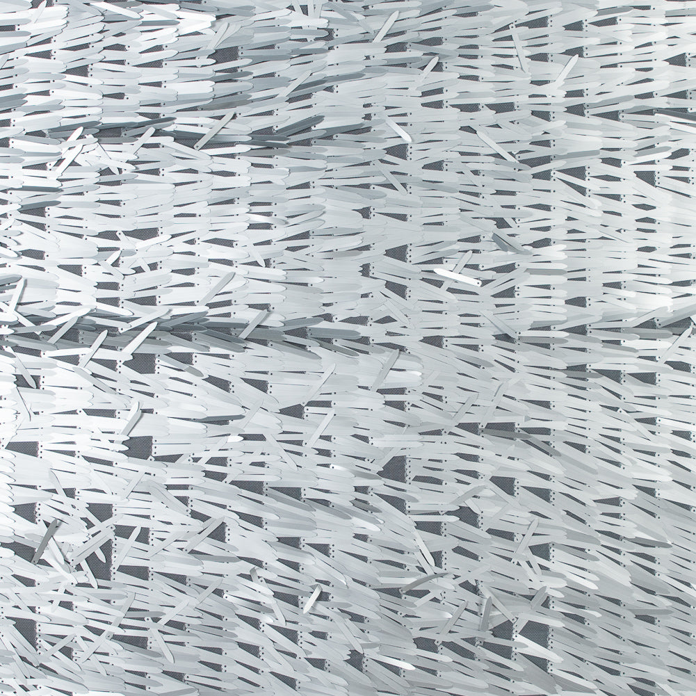 Soft Tulle with Fringe Sequins - Dull Silver - Phryne Collection - Joann Fabrics