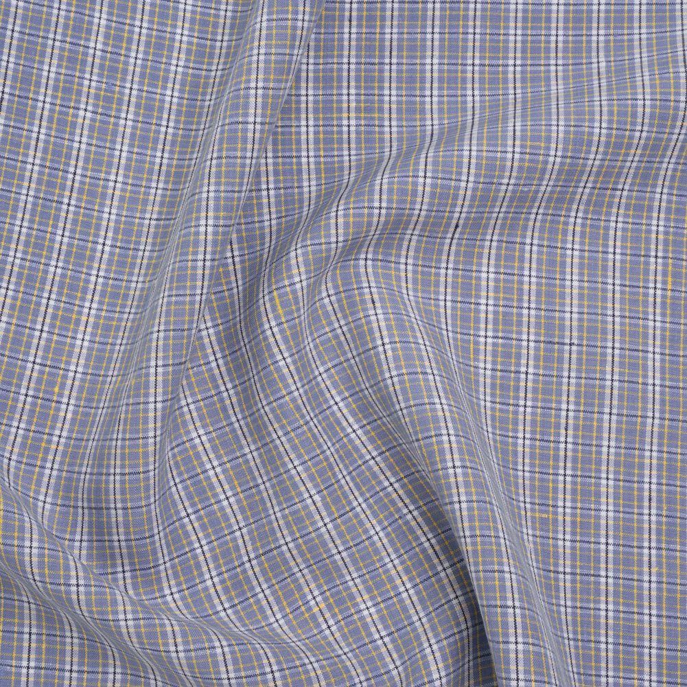 Medium Weight Linen Woven - Muted Blue, White and Yellow Plaid - Joann Fabrics