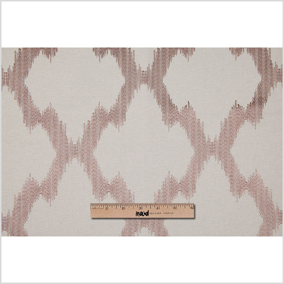 Pale Taupe and Copper Embroidered Diamonds Woven - Joann Fabrics
