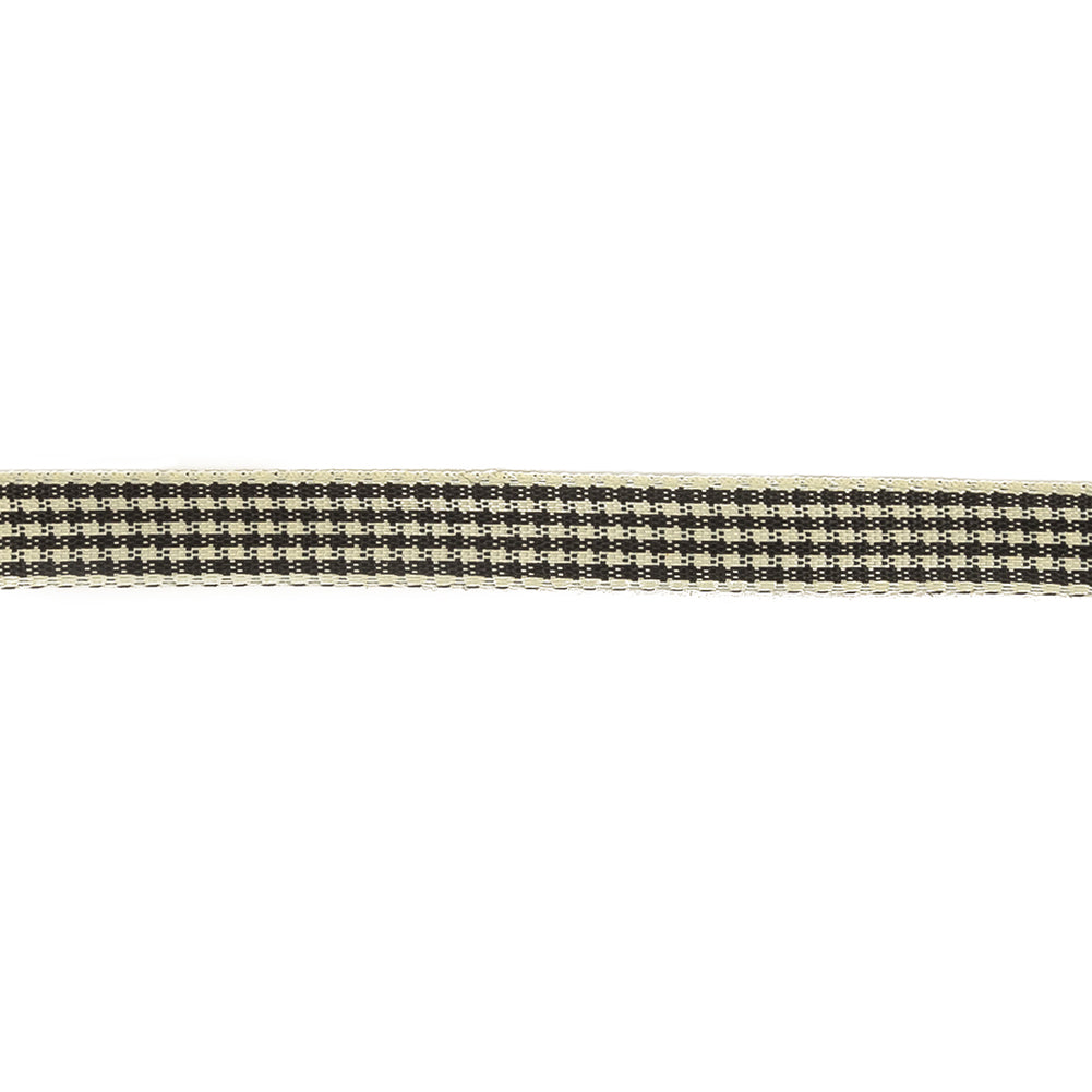 Black and Cream Houndstooth Check Woven Ribbon - 0.375