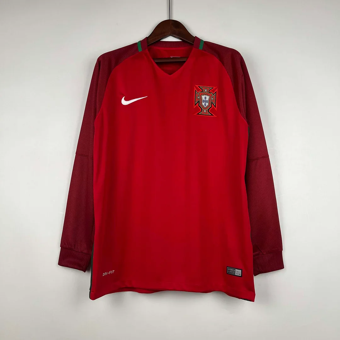 2016 Retro Portugal Home Jersey Long Sleeve