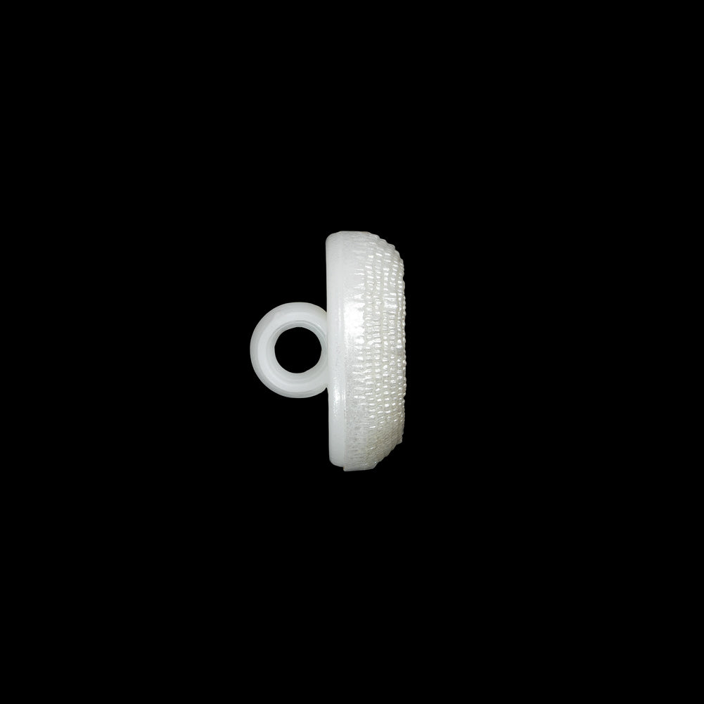 Concave Plastic Shank Back Button - White Beaded Look Embossed - 20L/12.5mm - Joann Fabrics
