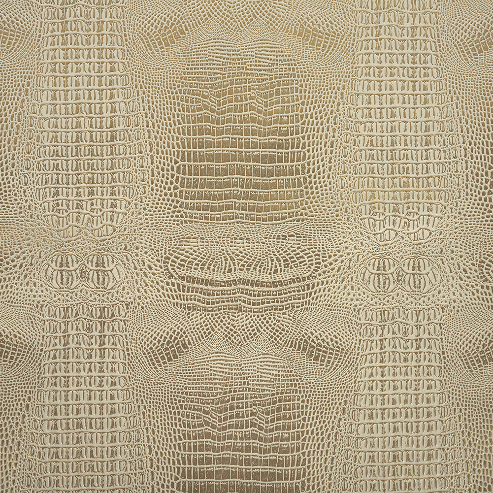 Metallic Crocodile Embossed Vinyl - Star White and Gold - Twain Collection - Joann Fabrics