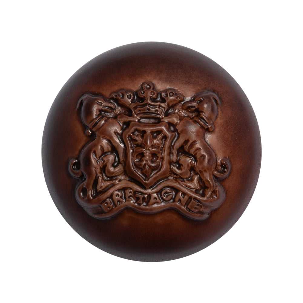 Half Dome Plastic Shank Back Button - Bordeaux Coat of Arms Embossed - 44L/28mm - Joann Fabrics