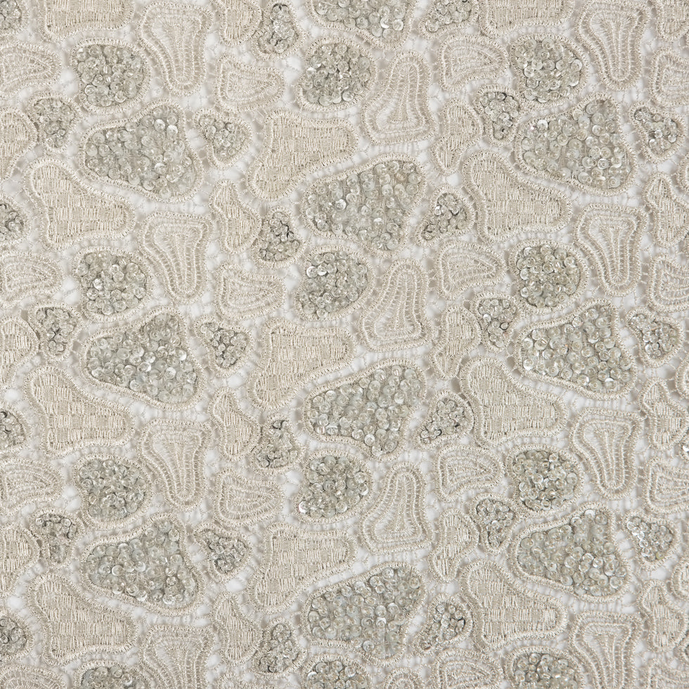 Fancy Beaded Guipure Lace - Silver - Joann Fabrics