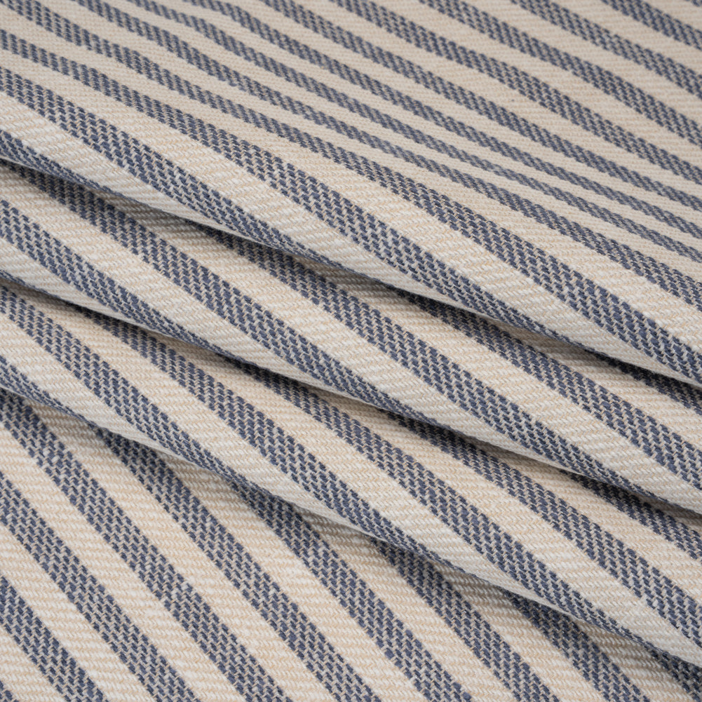 Polyester and Cotton Herringbone Twill - Indigo Stripes - British Imported - Joann Fabrics