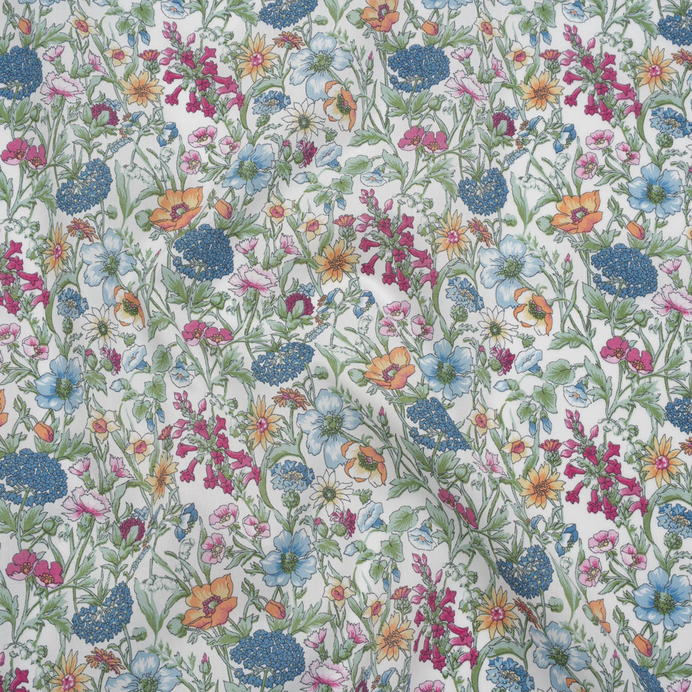 Liberty Fabrics Tana Lawn® - Rachel Multi Pastel - LIght Blue, Pink and Green Flowers and Foliage - Joann Fabrics