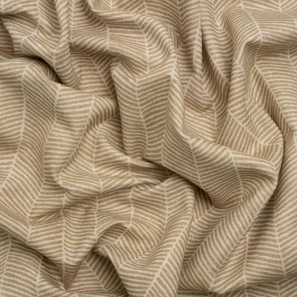 Brushed Cotton and Linen Canvas - Sand Painterly Herringbone - British Imported - Joann Fabrics