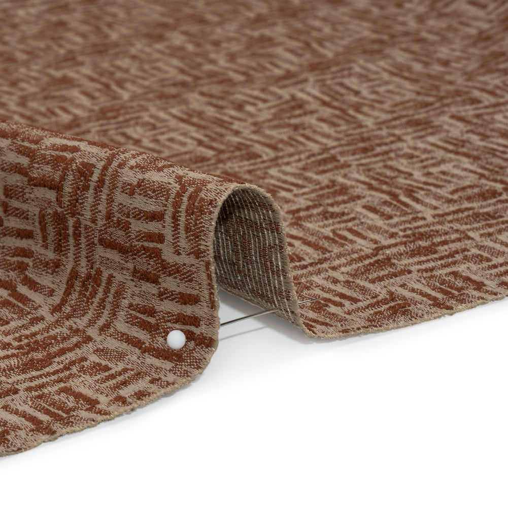Recycled Polyester and Cotton Drapery Jacquard - Ginger Little Lines - British Imported - Joann Fabrics