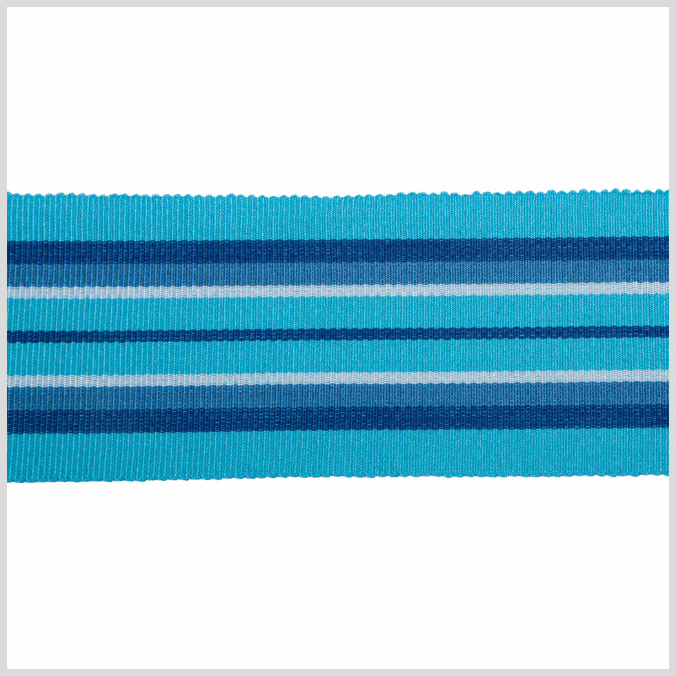 Aqua/White/Dark Blue Striped Grosgrain Ribbon - Joann Fabrics