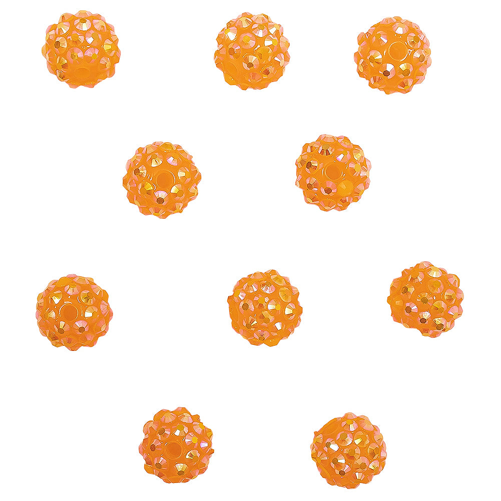Orange AB Rhinestone and Resin Faceted 14mm Beads - 10pc - Joann Fabrics