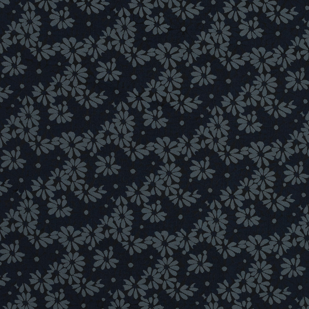 Navy Blue and Lake Black Floral Jacquard - Joann Fabrics