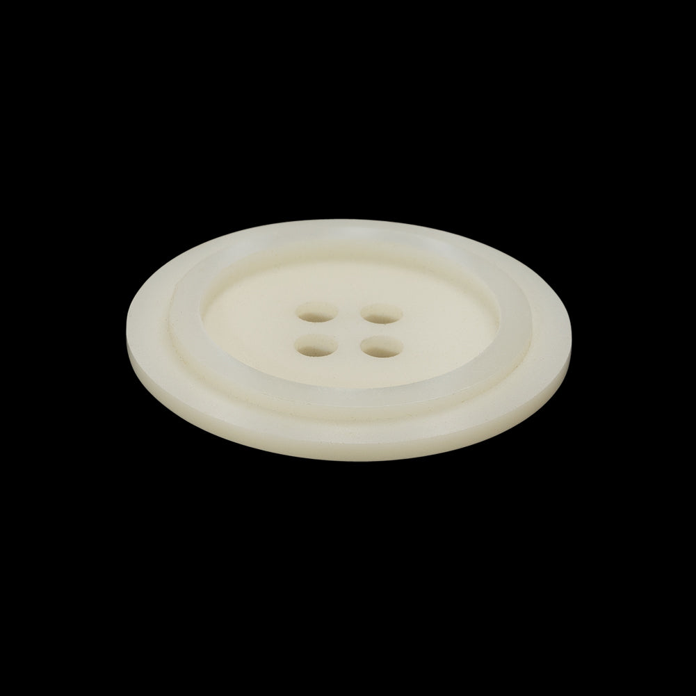 Plastic 4-Hole Button - 40L/25.5mm - Ivory with Iridescent White Ring - Joann Fabrics