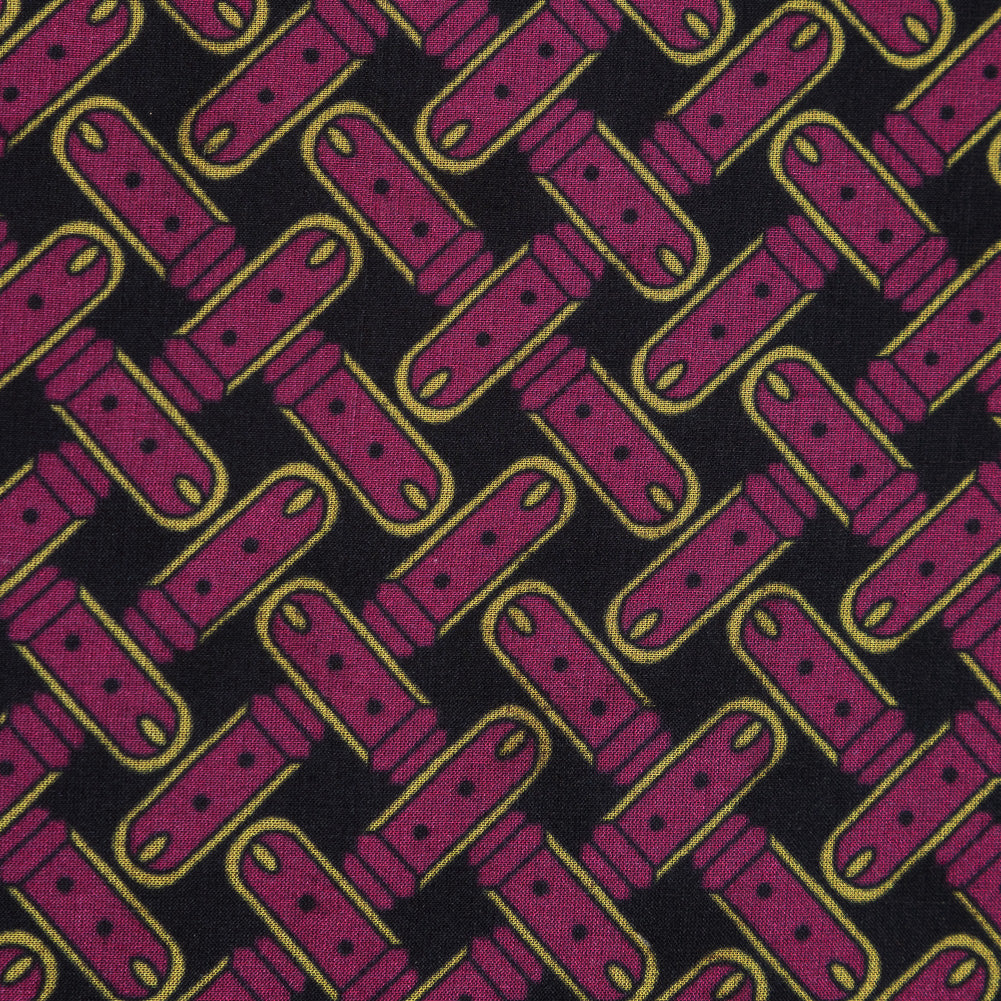 Pink and Yellow Criss Cross Belt Printed Silk Chiffon - Joann Fabrics