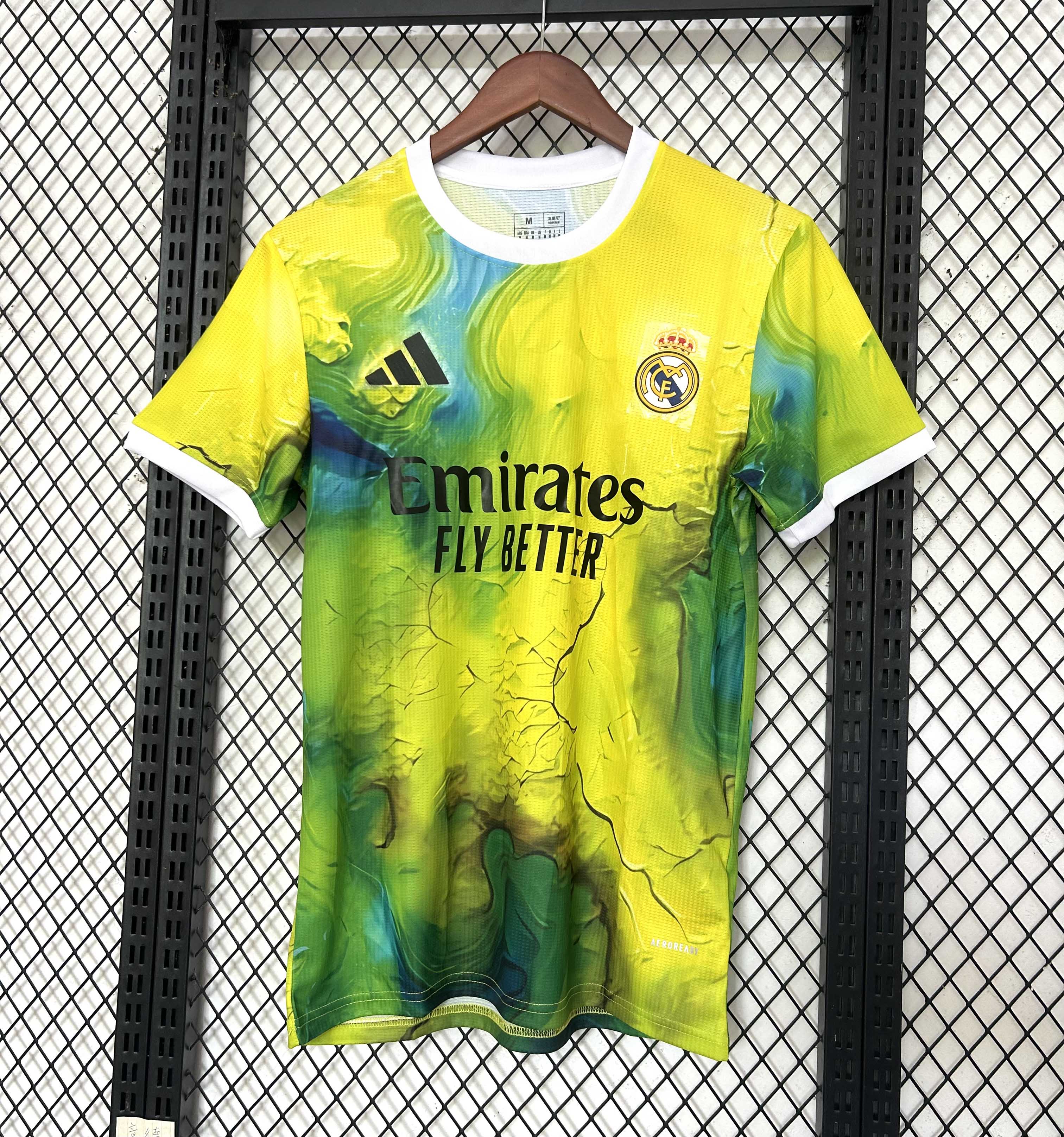 2025/2026 Real Madrid Special Edition Yellow And Green Football Shirt 1:1 Thai Quality