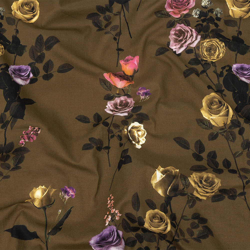 Cotton Voile - Olive Floral - Rosa da Selva Print - Mood Exclusive Rio Collection - Joann Fabrics